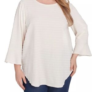 Ruby Rd. Cream Textured Blouse